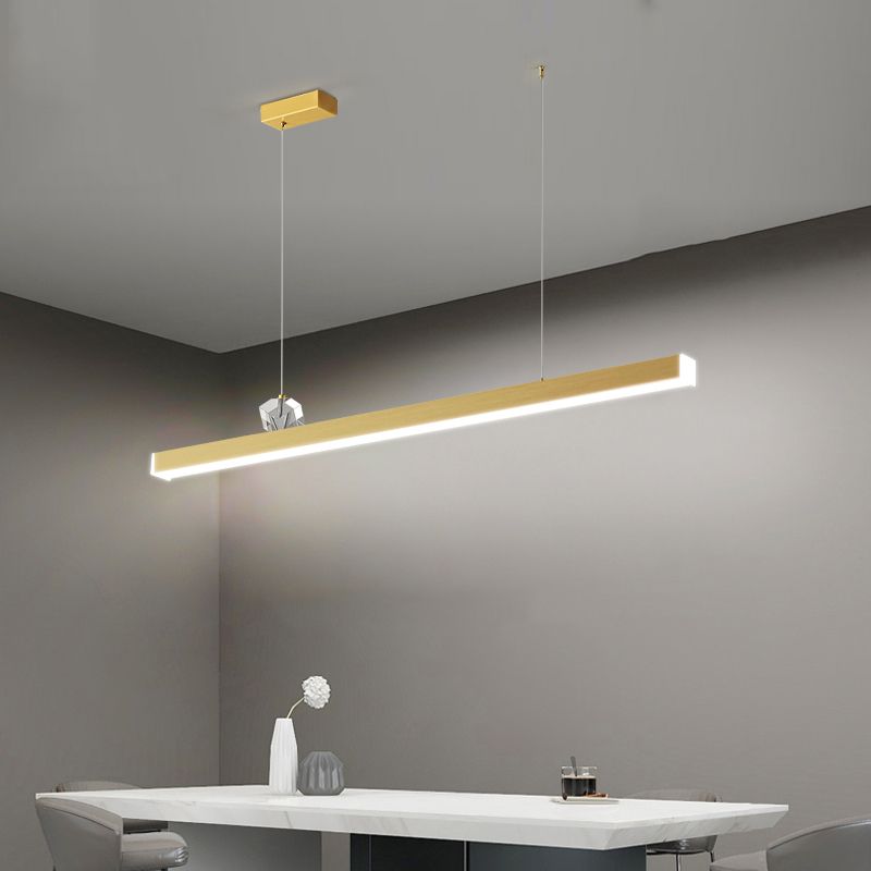 Zeitgenössischer Stil linearer Form Island Light Metal 1 Light Island Lighting