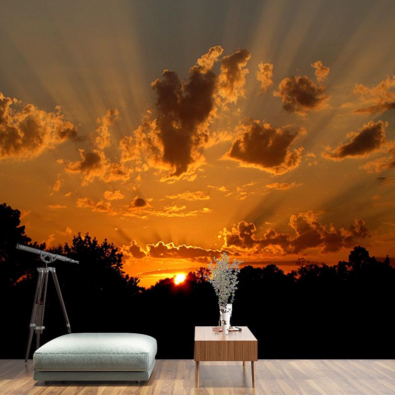 Environment Friendly Resistant Mural Wallpaper Colorful Sky Sleeping Room Wall Mural