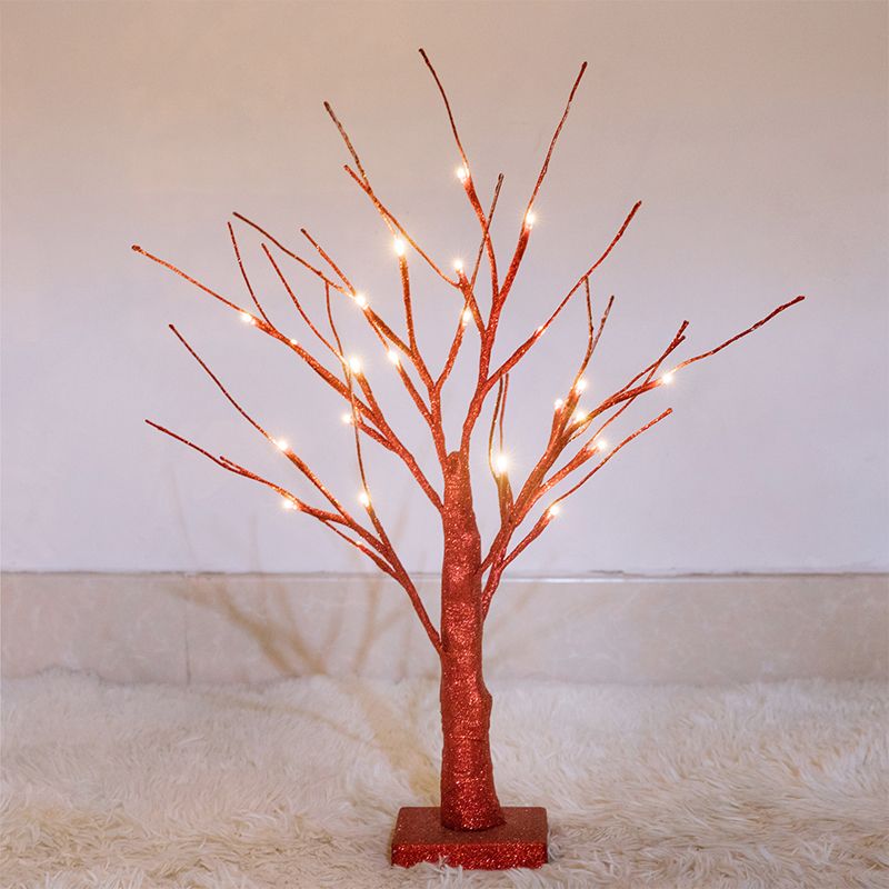 Éclairage de table de nuit à arbre rouge