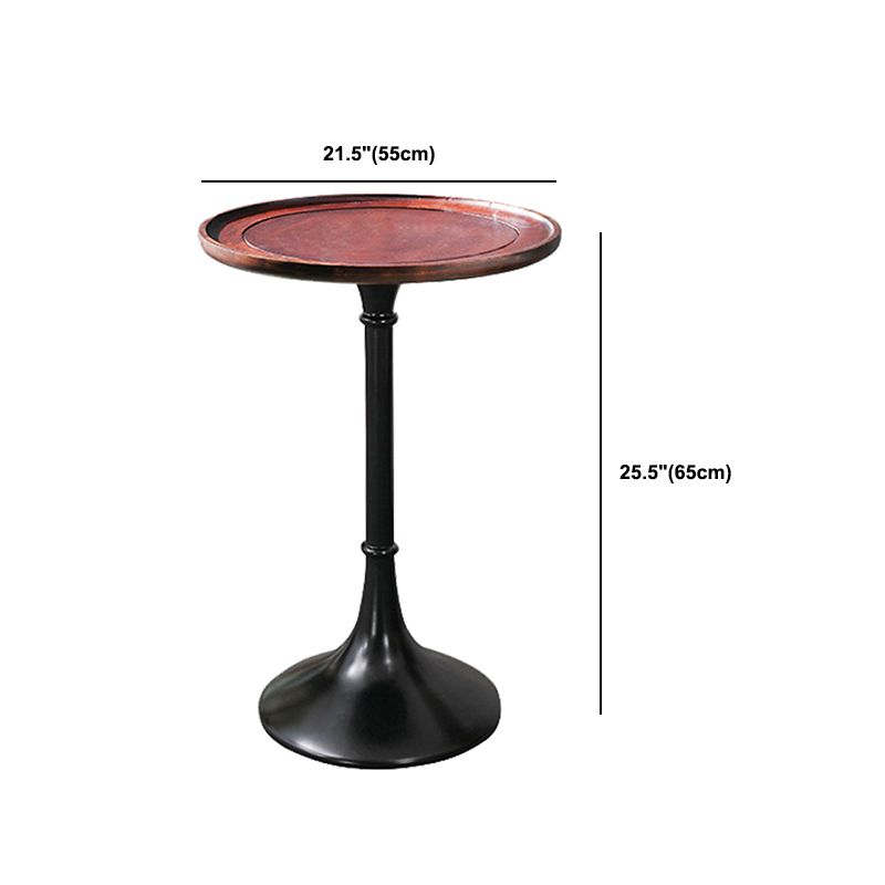 Rustic Wooden Round Tray Top Side Table 25.5"/27.5" Tall Pedestal End Table