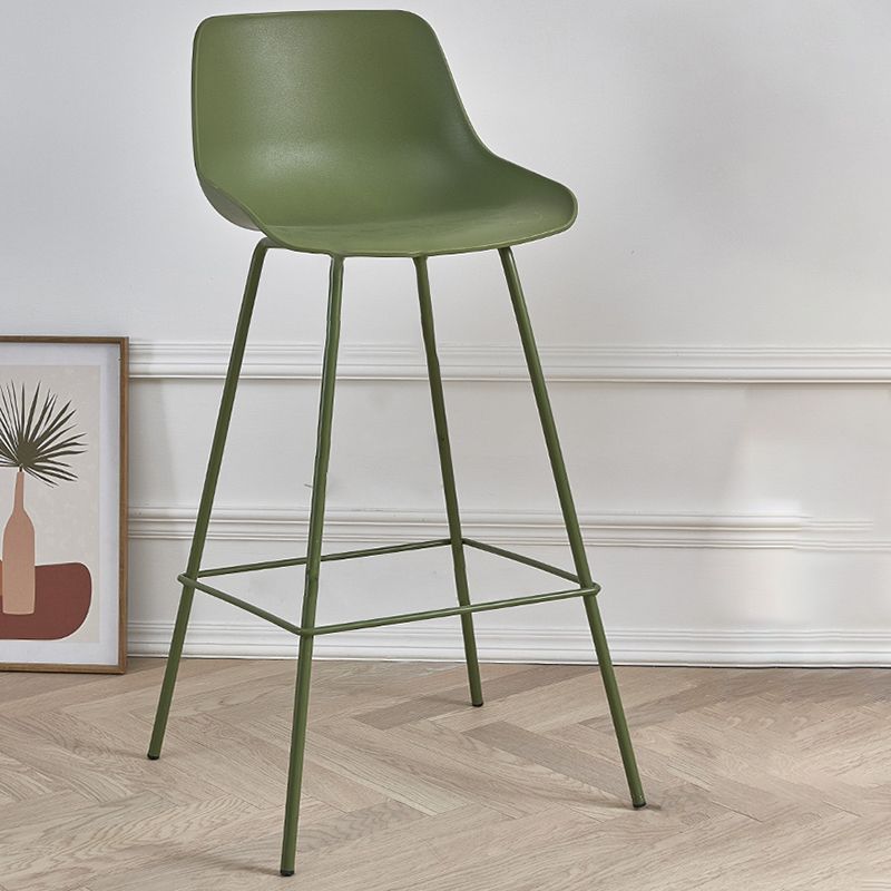 Contemporary Bar-stool Plastic Counter Bar Stool with Metal Legs for Home