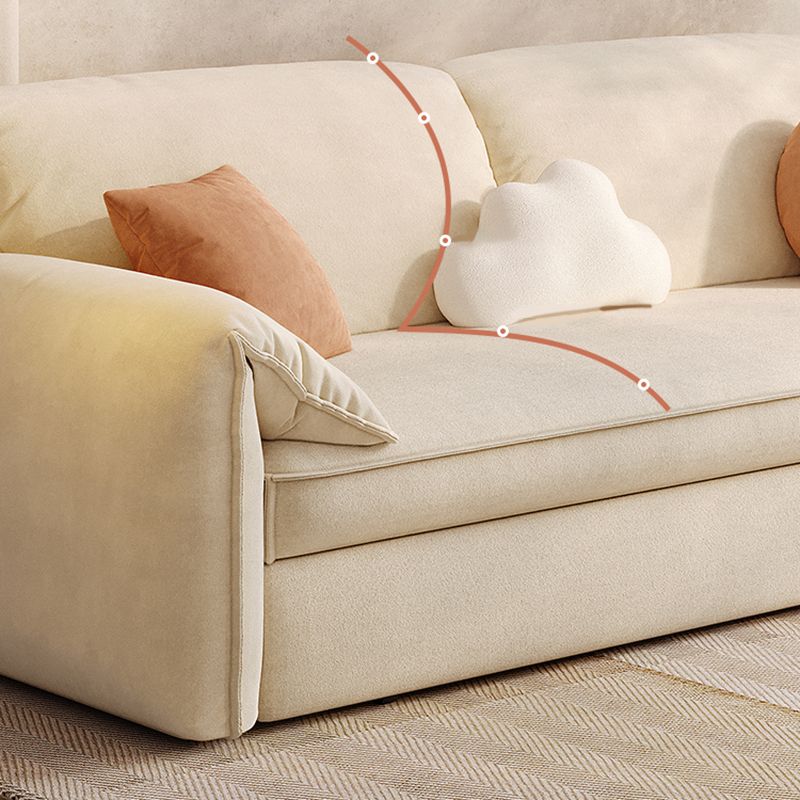 35" Wide Scandinavian Sleeper Sofa Futon Foldable White Sleeper Sofa