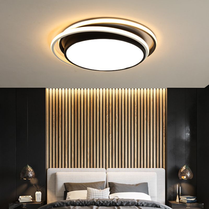 Apparecchio da soffitto in acrilico a 2 luci in stile moderno con montaggio a incasso a LED rotondo