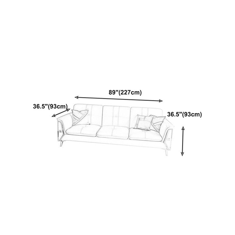 Contemporary Biscuit Back Sofa with Flared Arm for Apartment 36.61"