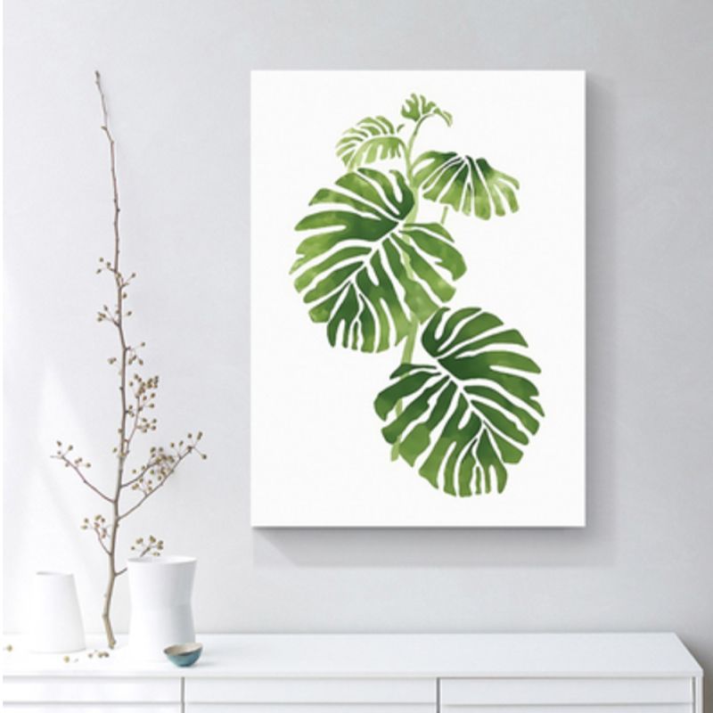 Minimalist Illustration Plant Wall Art House Interior Canvas Print in Pastel Color