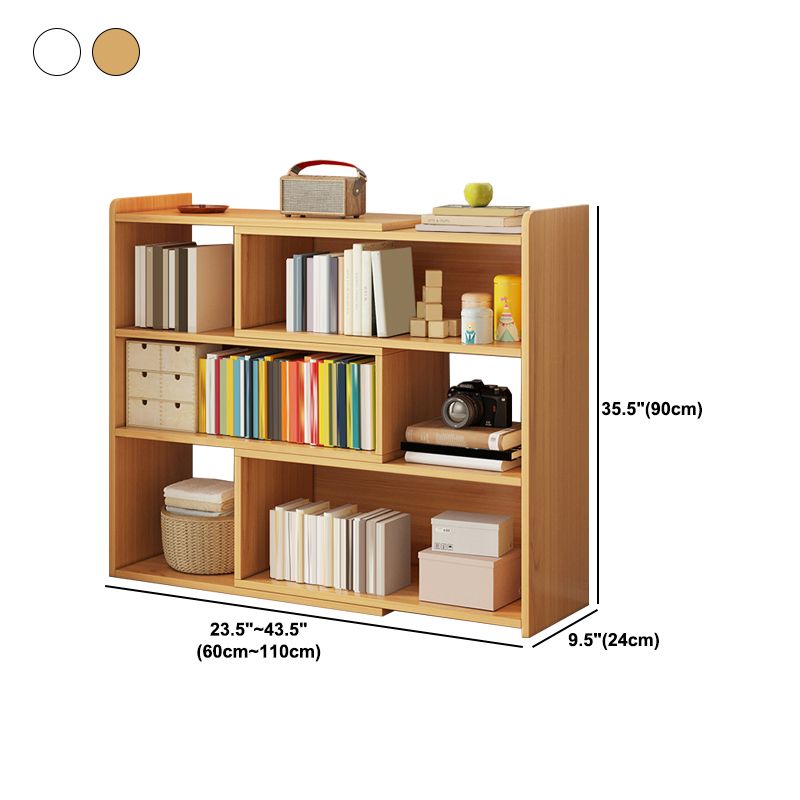 Modern Wood Horizontal Book Shelf Closed Back Shelf Bookcase