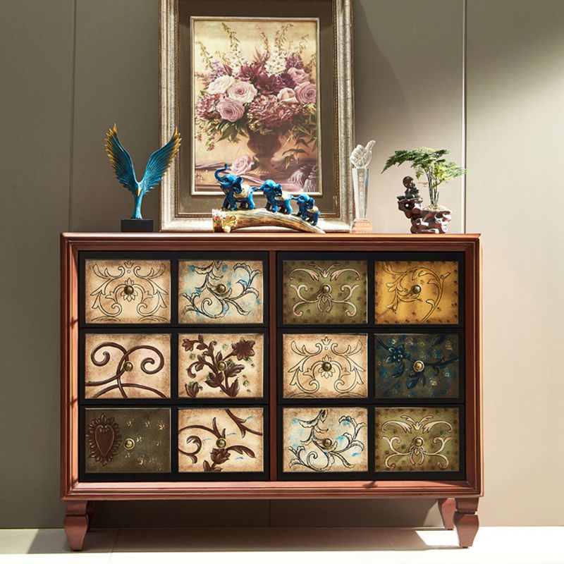 American Traditional Storage Chest Dresser Wooden Storage Chest with Drawers