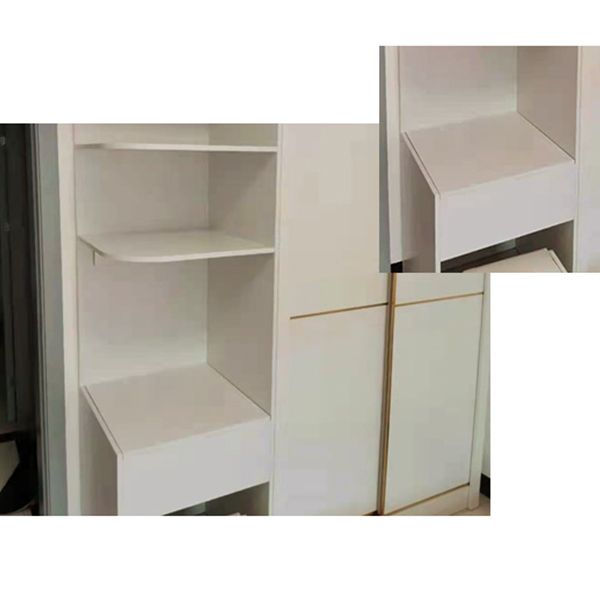 White Colour Wooden Wardrobe Cloth Rod Included Wardrobe Closet for Home