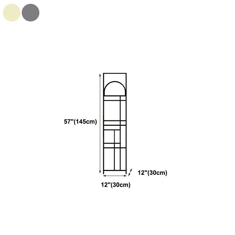 12" W Open Storage Bookcase Metal Bookshelf with Shelves in Black and Gold