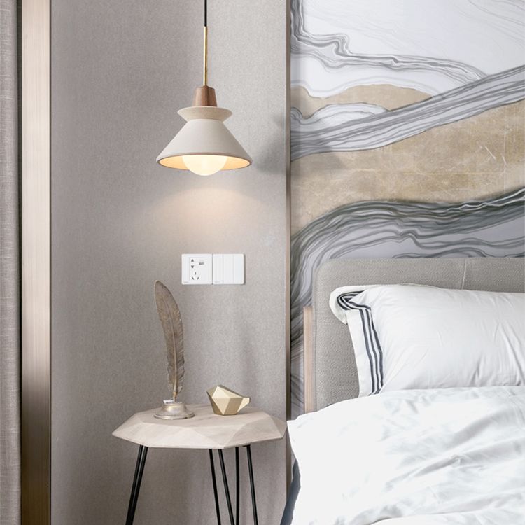 Weißer Zement verjüngter hängende leichte nordische minimalistische Stil 1 Light Restaurant Down Mini Anhänger