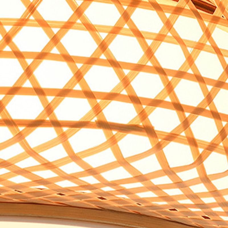 Bambus-Trommel-Deckenlampe, Deckenleuchte im asiatischen Stil für Wohnzimmer