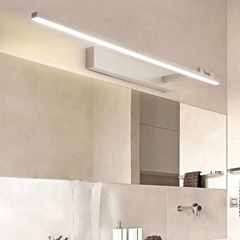 Metal Linear Shade Wall Lighting Modern Style Mirror 1 Light Wall Mounted Light Fixture
