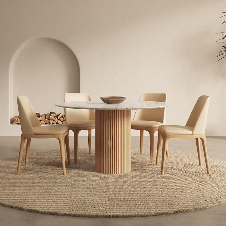 Contemporary Sintered Stone Dining Table Set Round 1/4/5/7 Pieces Dining Set for Home Use