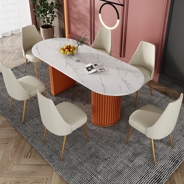 Metal Contemporary Free Form Indoor Table Sintered Stone Table for Dining Room and Kitchen