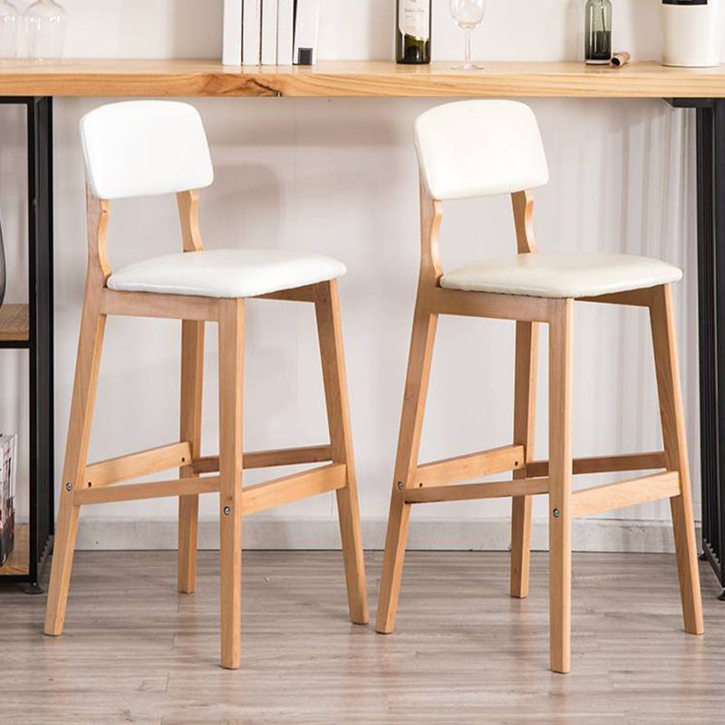 Industrial Style Bar-stool Square Seat Counter Bar Stool with Wooden Legs