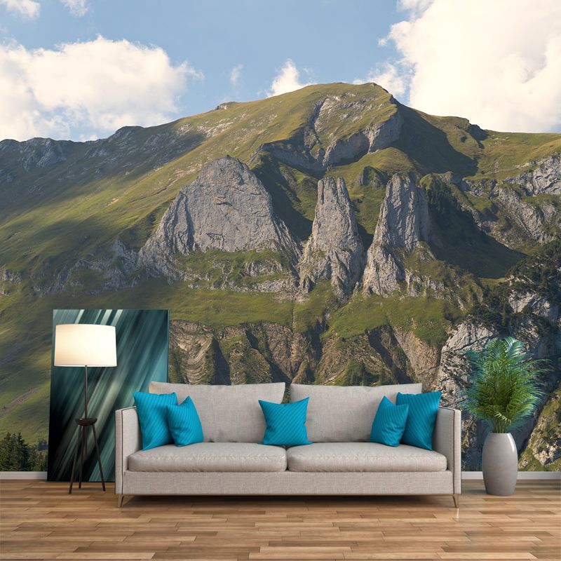 Horizontal Photography Mountain Mural Environment Friendly Wallpaper for Home Decor