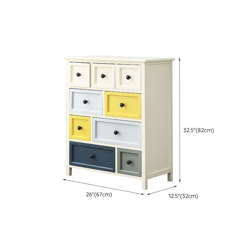 Glam Chest Bedroom Solid Wood Storage Chest in White with Drawers