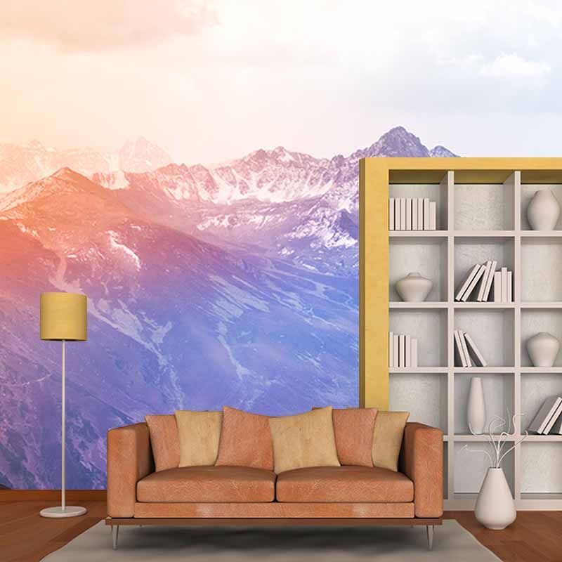 Photography Environment Friendly Mural Wallpaper Mountain Range Living Room Wall Mural