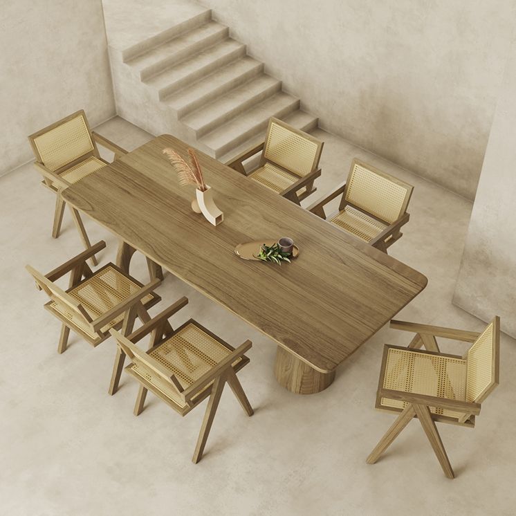 Modern 1/3/4/7 Solid Wood Dining Table Set with Wooden Chairs Dinette Set for Kitchen