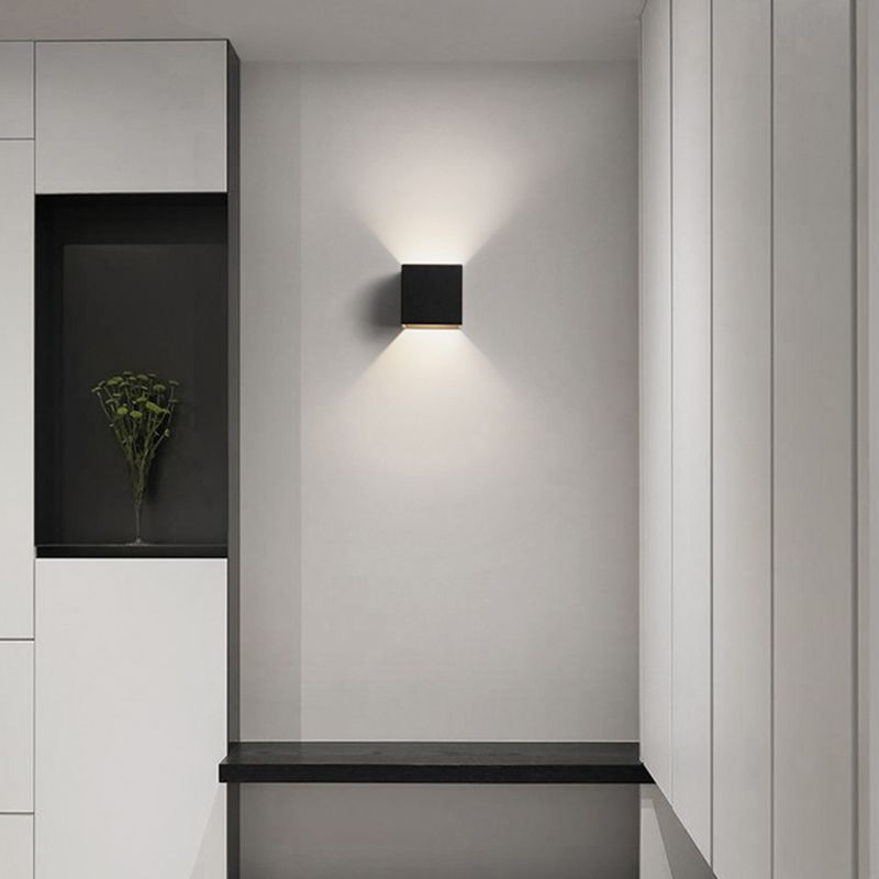 Nordic Style Aluminum Wall Light Square Shape LED Wall Lamp for Bedroom