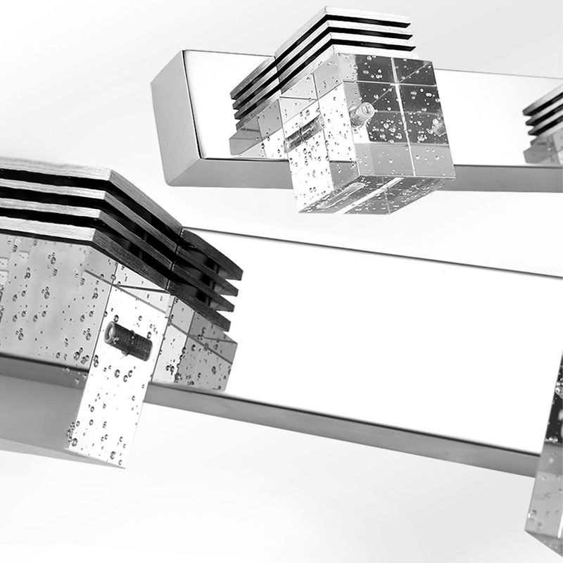 Edelstahl -Abstellgleis Waschtisch Blasenkristallblock Eitelkeitslicht über dem Spiegel für Badezimmer
