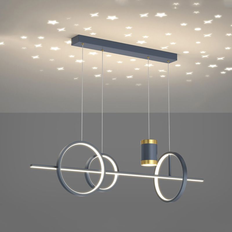 Modern Metal Island Light Geométrico Multi Light LED PRIGHT para dormitorio