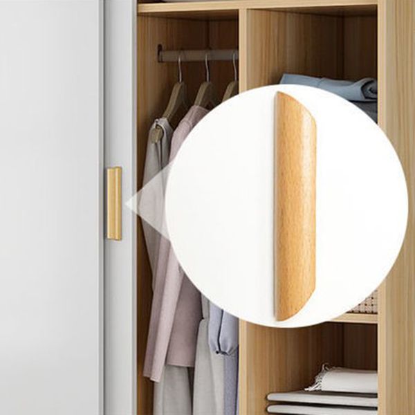 Engineered Wood Wardrobe Closet Modern Wardrobe Cabinet with Shelves