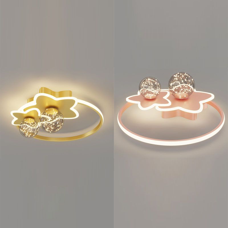 Geometric Flush Mount Light Modern 3 Light Flush Mount Light Fixtures with Glass Shade