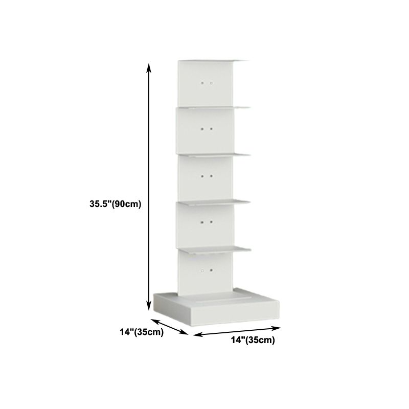 Modern Steel Bookcase, White, Geometric Bookshelf for Any Room
