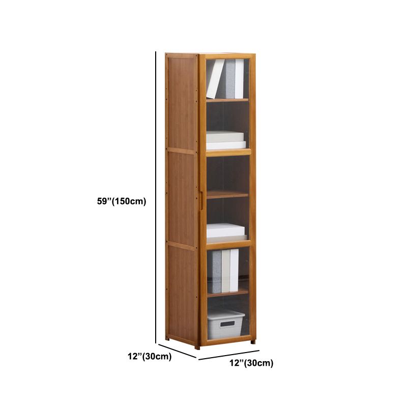 Brown Brown Shelf Bookcase Bedroom Closed Back Shelf with Cabinets