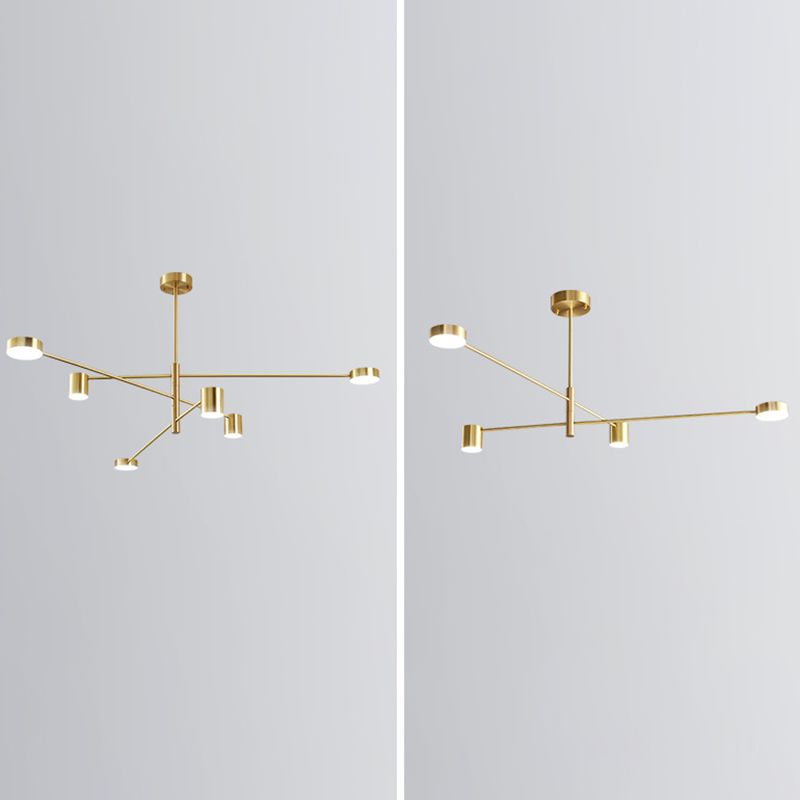 Gold Starburst Pendant Lighting Fixture Simple Style LED Metal Chandelier Pendant Light