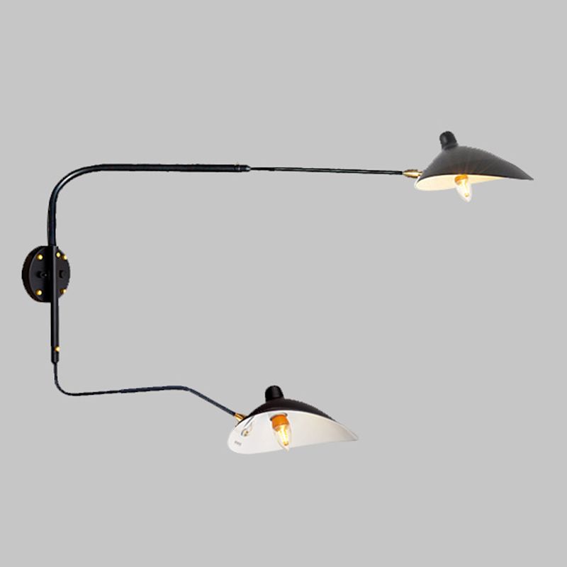 Nordic Style Metal Wall Light Long Arm Black Wall Sconce for Living Room