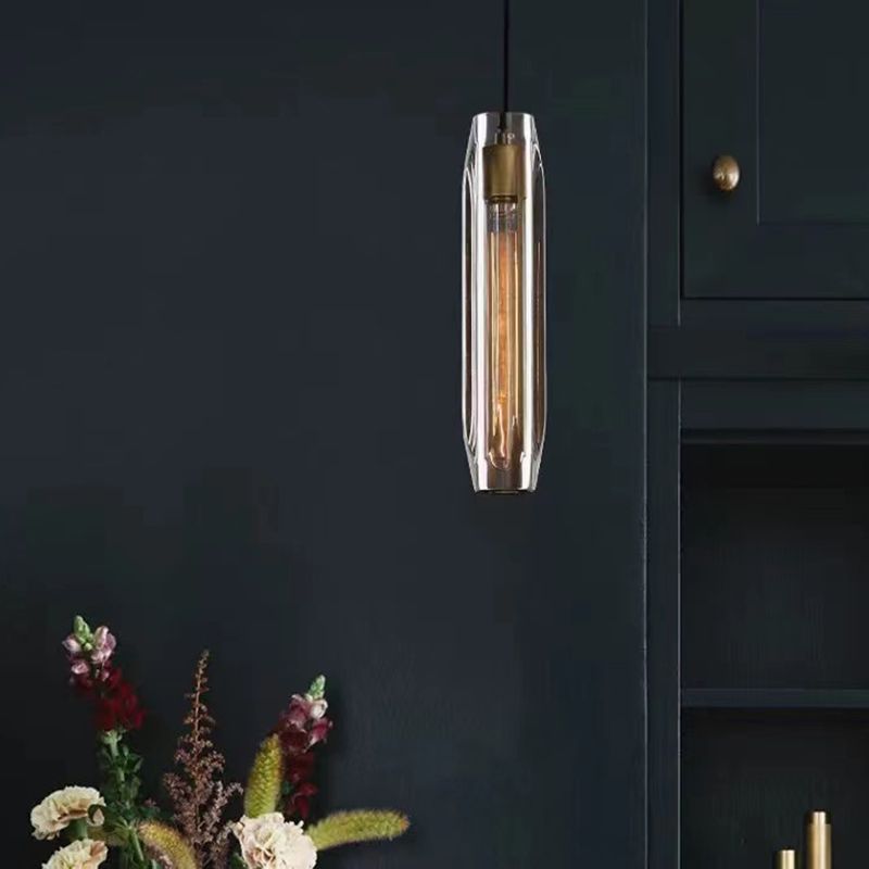 Modern Metal Wall Lighting Fixtures Cylinder Shape Wall Light with Crystal Shade
