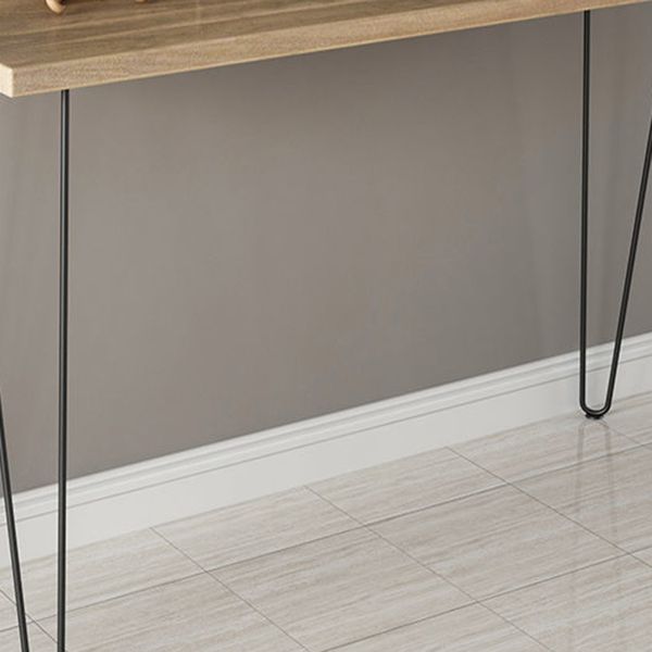 Rectangle Solid Wood Console Table Ironcraft Frame Accent Table for Hall