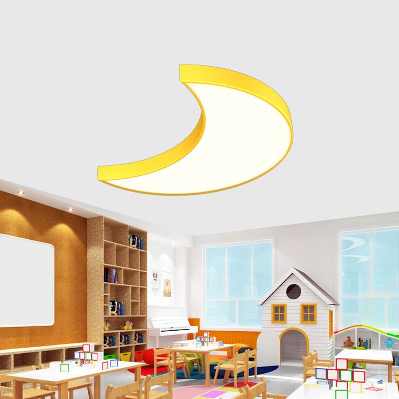 Creative Crescent Flushmount Lighting Acrylic LED Playroom Close to Ceiling Light