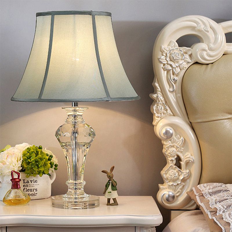 1 Kopfvase Nachttisch Lampe zeitgenössische handgeschnittene Kristalllesebuch Licht in Blau