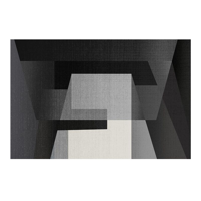 Contemporary Polyester Carpet Geometric Area Rug Stain Resistant Area Carpet for Living Room