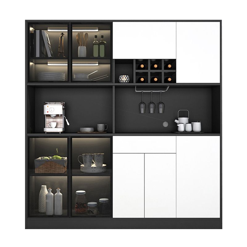 Modern Dining Hutch Faux Wood Buffet Cabinet with Drawers for Dining Room