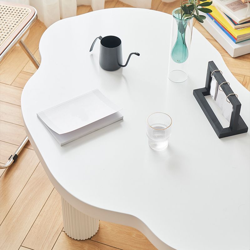 Modern Free Form 3/4 Legs Coffee Table White Wood Coffee Table Set