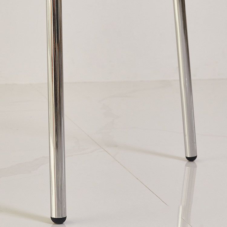 Silla sin brazos de comedor de metal moderno, silla lateral de comedor de cuero sintético para uso en restaurantes