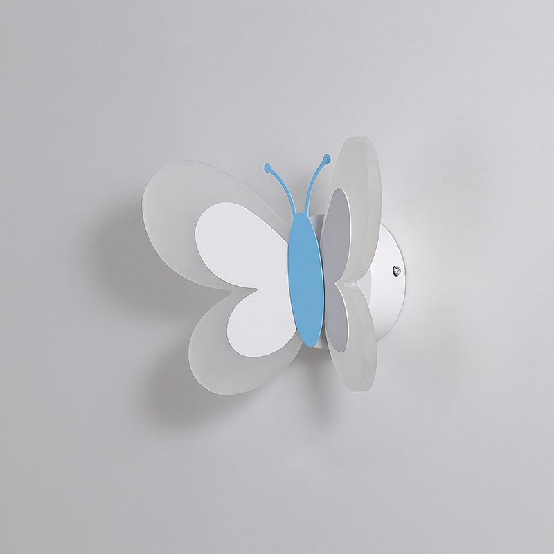 Metal Butterfly Shape Wall Light Kid Style 2 Lights Wall Light Sconce