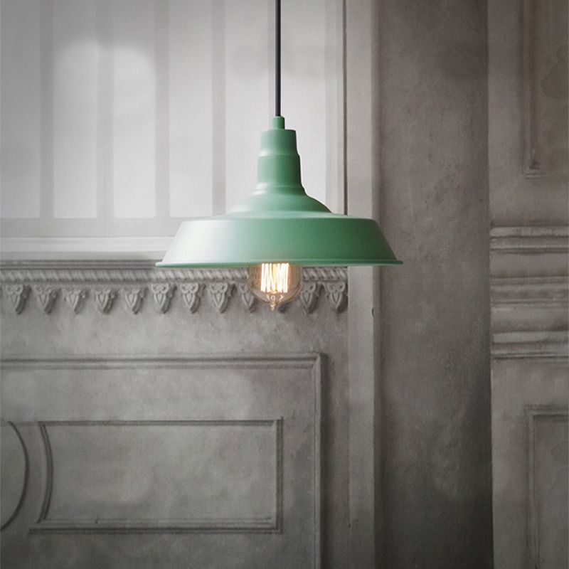 Lampada di sospensione del fienile in stile fabbrica 1 lampadina a ciondolo in metallo per il ristorante