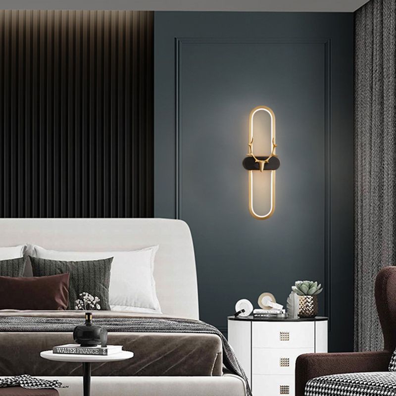 Modern Linear Wall Mount Lighting Minimalist Metallic LED Wall Sconce for Sitting Room