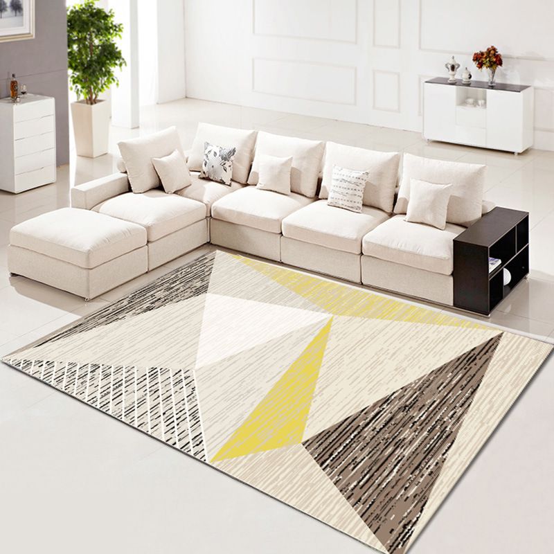 Multicolored Creative Modern Rug Asymmetrical Geometry Design Carpet Polyester Non-Slip Backing Rug for Home Decor