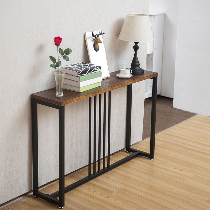 Solid Wood Rectangle Console Table 29.53-inch Tall End Table with 1 Shelf