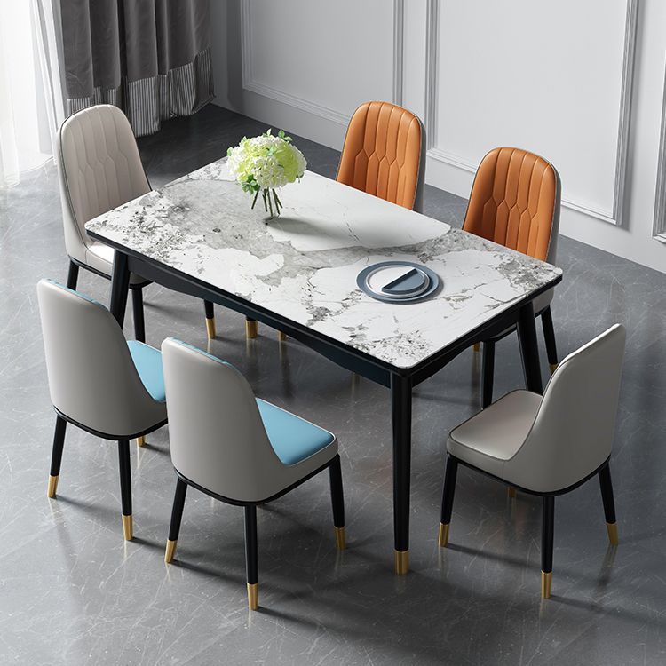 Mesa de comedor estándar superior de piedra sinterizada industrial Mesa de comedor rectangular para cocina