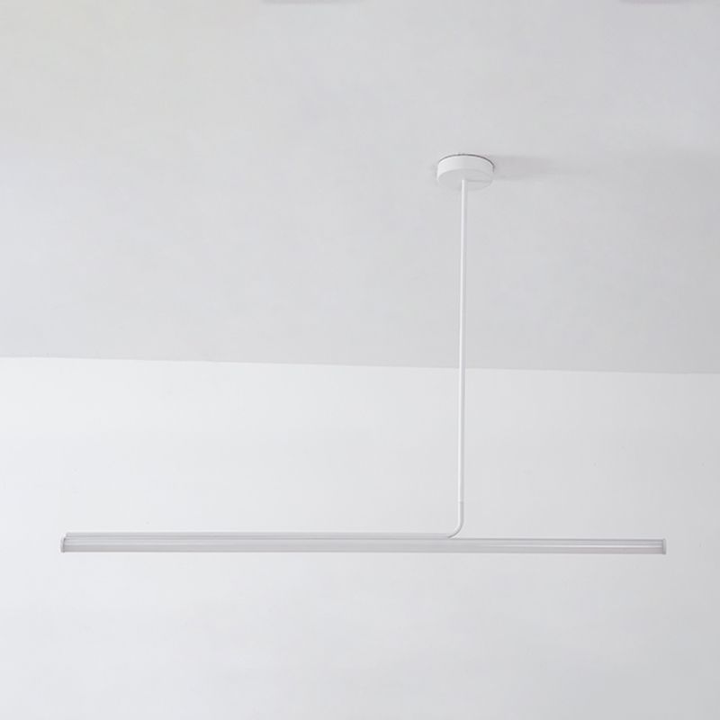 Modern Aluminum Pendant Lighting Linear Shape Hanging Light Fixtures in Black and White