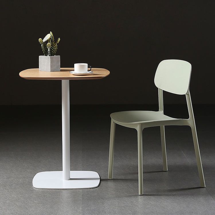 Metal Industrial Dining Table Manufactured Wood Top Table with Pedestal Base