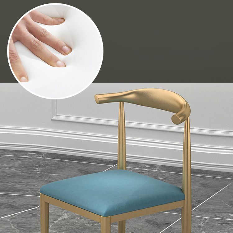 Sintered Stone Scandinavian Dining Room Set with Rectangle Table and Metal Base Dining Set