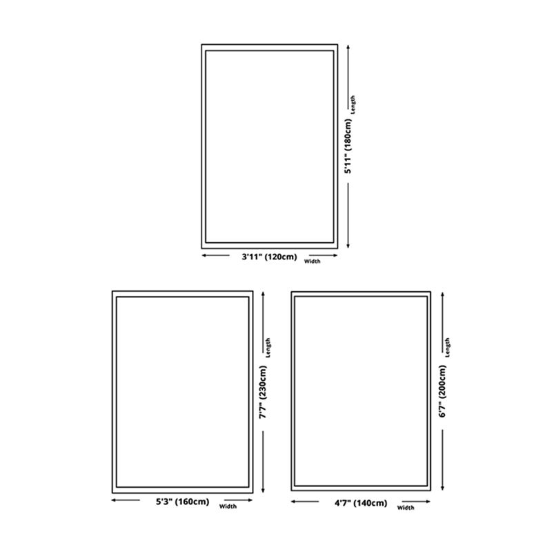 Blue Tone Nordic Indoor Rug Polyester Abstract Print Carpet Non-Slip Backing Rug for Living Room